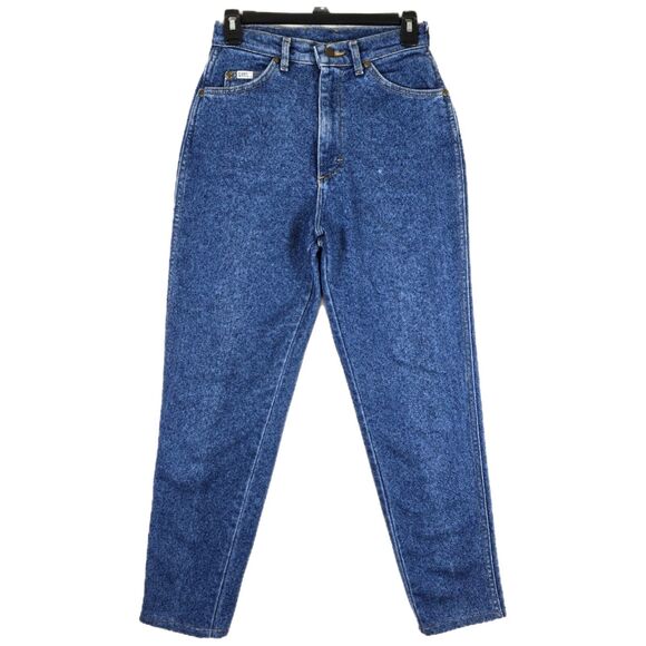 Vintage Lee Riders Mom Blue Jeans Sz 8 Medium High Waist Tapered Western USA - Picture 1 of 12